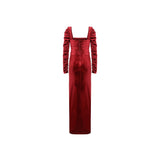 Contessa Dress in Velvet Red