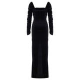 Contessa Dress in Velvet Black