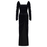 Contessa Dress in Velvet Black