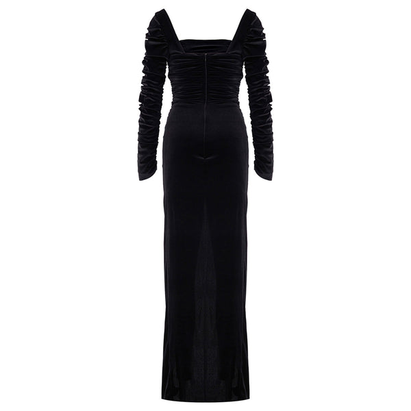 Contessa Dress in Velvet Black