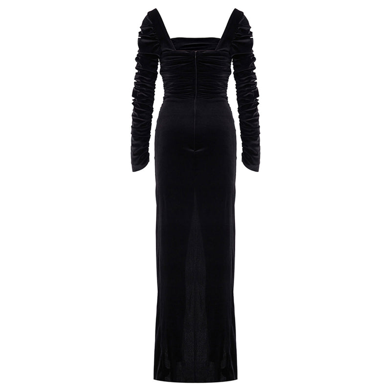 Contessa Dress in Velvet Black