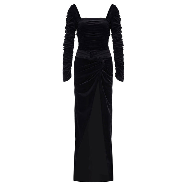 Contessa Dress in Velvet Black – alia