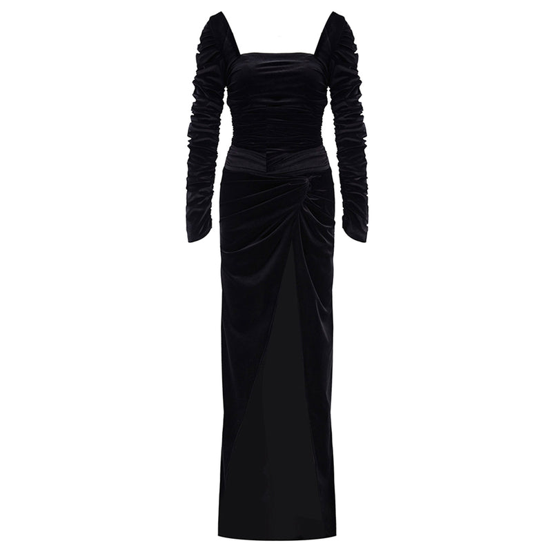 Contessa Dress in Velvet Black